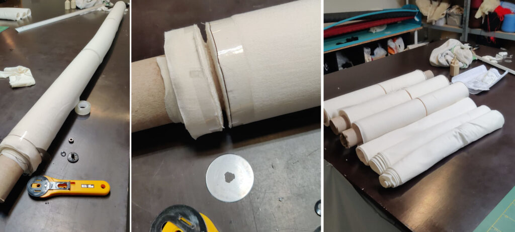 Cutting a roll in smaller ones